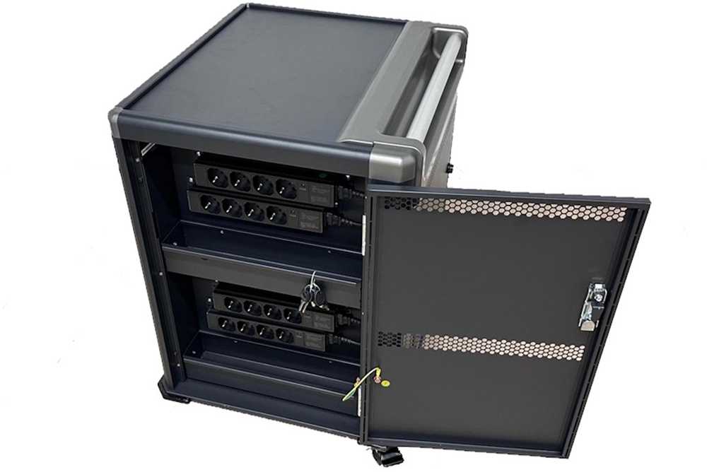Ewent EW1703 portable device management cart/cabinet Juodas, Pilkas