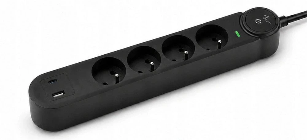Prailgintuvas 4 lizdai + USB A + USB C Art FU915 3 m juodas