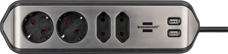 Buitinis ilgintuvas BRENNENSTUHL, 4 vt, 2USB, 2m