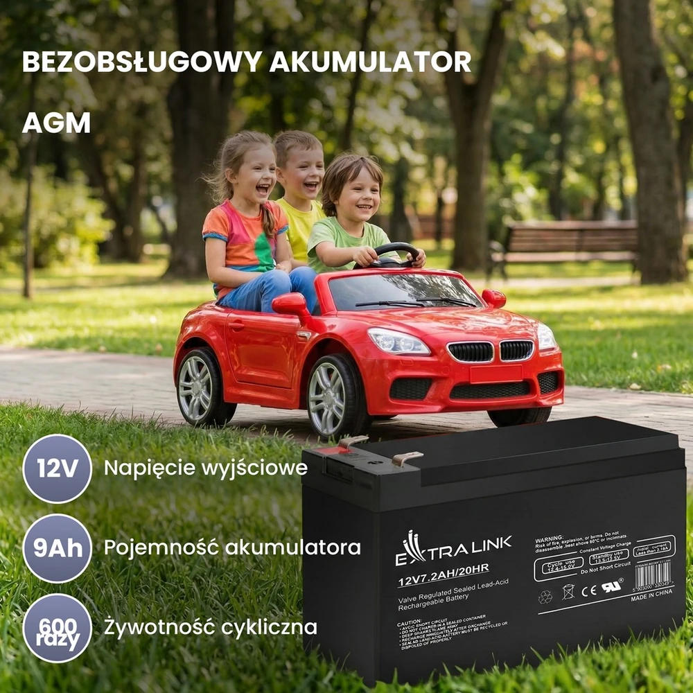 EXTRALINK akumuliatoriaus akumuliatorius AGM 12V 9AH