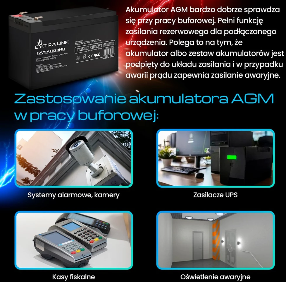 EXTRALINK akumuliatoriaus akumuliatorius AGM 12V 9AH