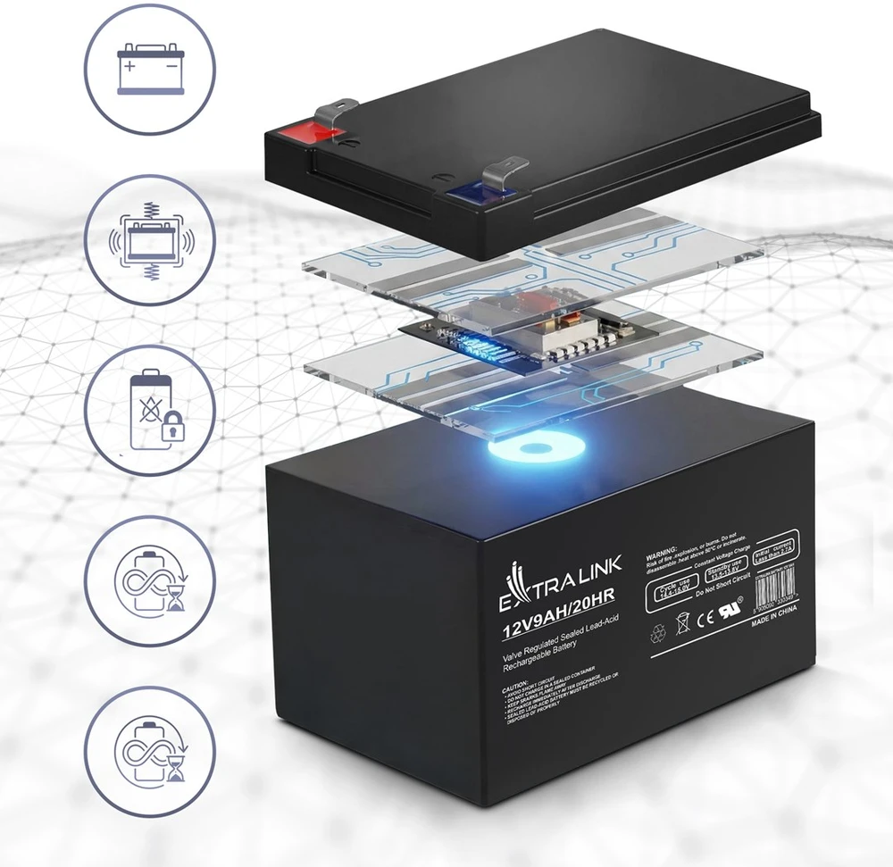 EXTRALINK akumuliatoriaus akumuliatorius AGM 12V 9AH