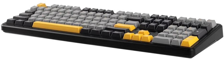 F108 Gray+Oranžinis+Deep Gray Gasket Klaviatūra with Volcano RGB Switches – AULA