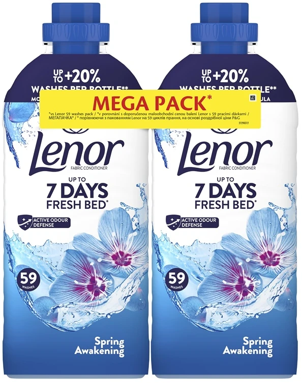 LENOR Audinių minkštiklis "Spring Awakening" 2x1.239 L (118 Skalbimų)