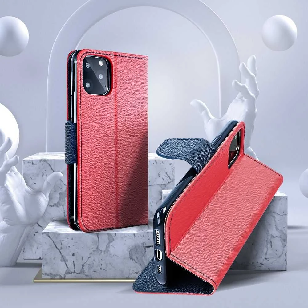 OEM atverčiamas dėklas, skirtas iPhone 15 PRO MAX, Fancy Book, raudonas / tamsiai mėlynas