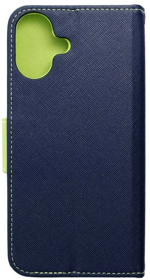 OEM atverčiamas dėklas, skirtas iPhone 16 PLUS, Fancy Book, tamsiai mėlynas / lime