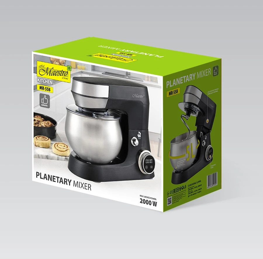 Feel Maestro MR-558 mixer Stand mixer 2000 W Juodas, Nerūdijantis plienas