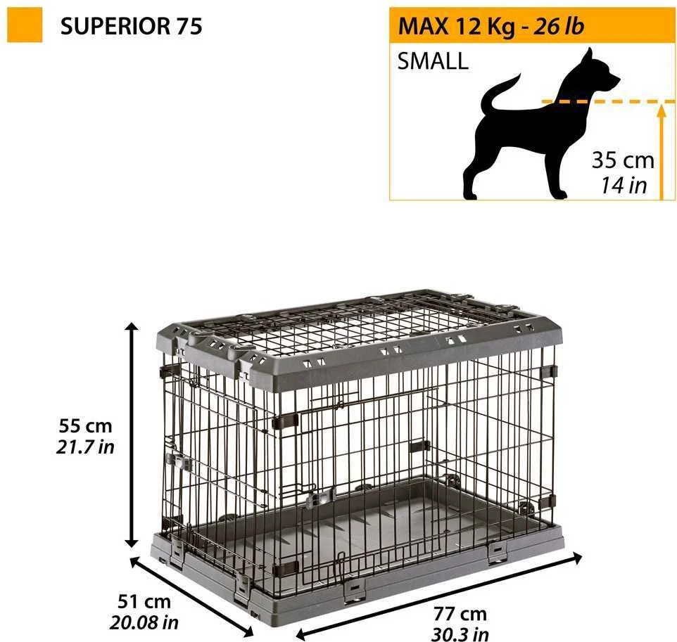 Ferplast Narvas šunims Superior 75, juodos spalvos, 77x51x55cm