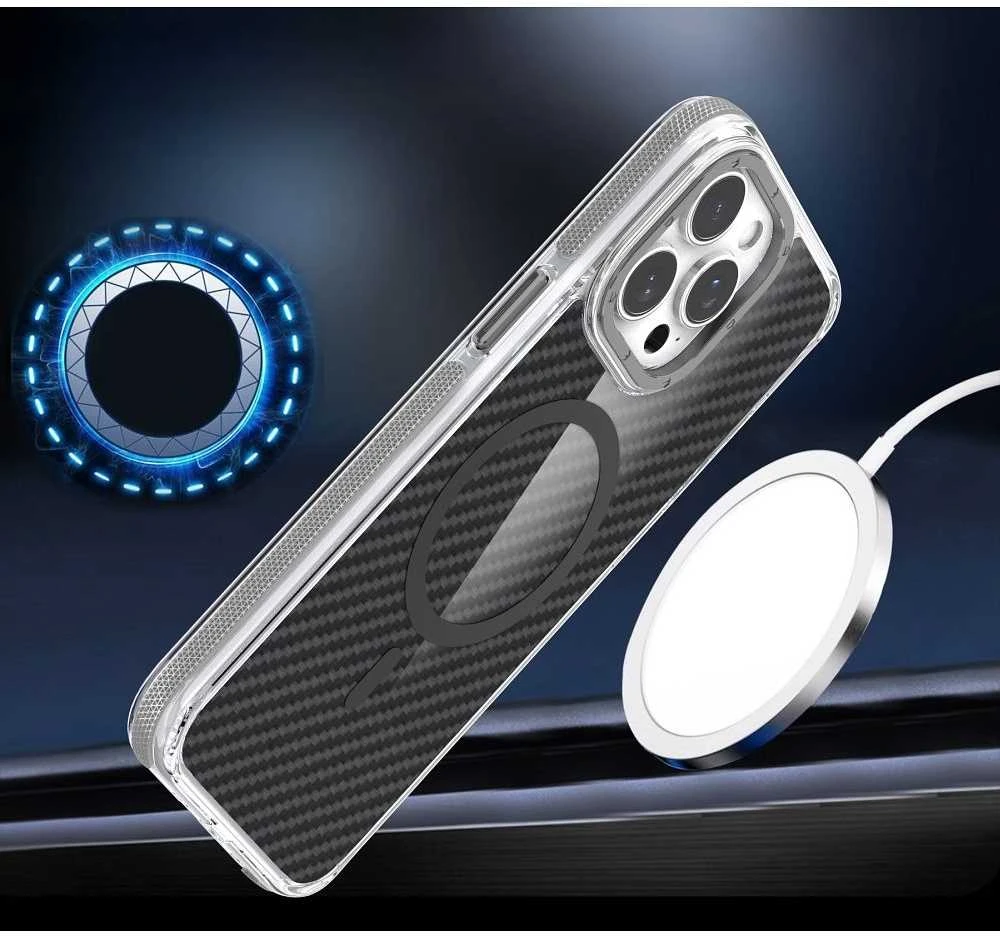 Oem Originalus „iPhone 16e“ (SE4 2025) / 17e „Fiber“ dėklas, suderinamas su „MagSafe“ pilka spalva