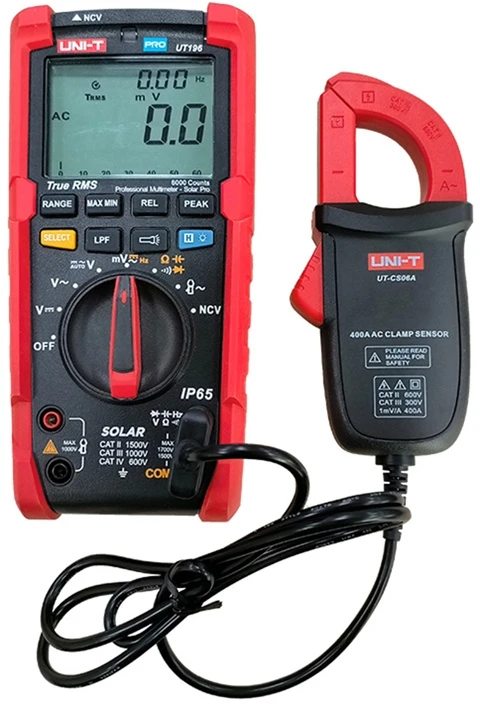 Srovės matavimo replės/jutiklis, tinka UT196, UT139C, UT117C, UT191T, 400A AC , 50 Hz -400 Hz; CAT III 300V/CAT II 600V, UNI-T