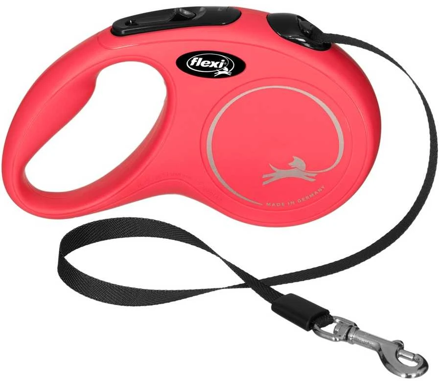 Flexi New Classic XS pavadėlis šunims iki 12kg juostinis 3m raudonos spalvos