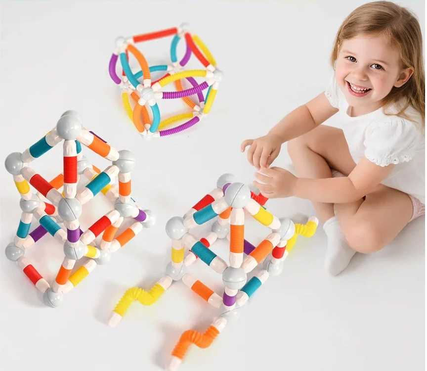 Jokomisiada Flexible Magnetic Tube Blocks for Building 36-piece Tube Block ZA5813