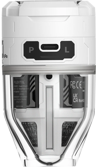 FLEXTAILGEAR nešiojama elektrinė oro pompa su apšvietimu, 15 W, 5,0 kPa, USB įkrovimas, MP3G650-WT