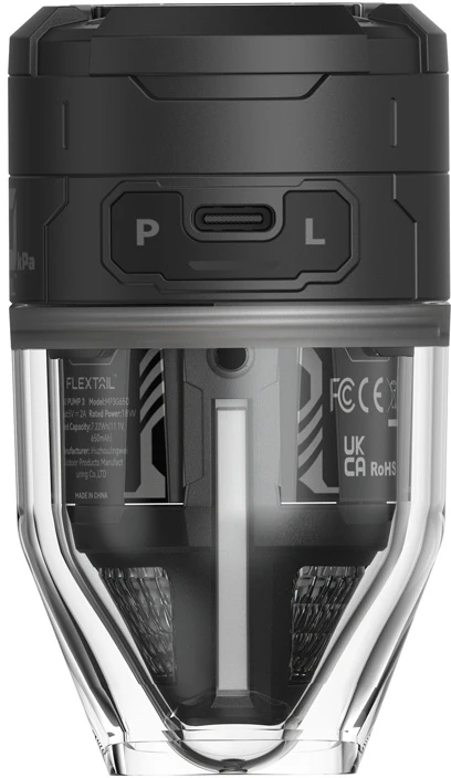 FLEXTAILGEAR nešiojama oro pompa, 5,0 kPa, 500 l/min, USB įkrovimas, su apšvietimu, MP3G650-BK