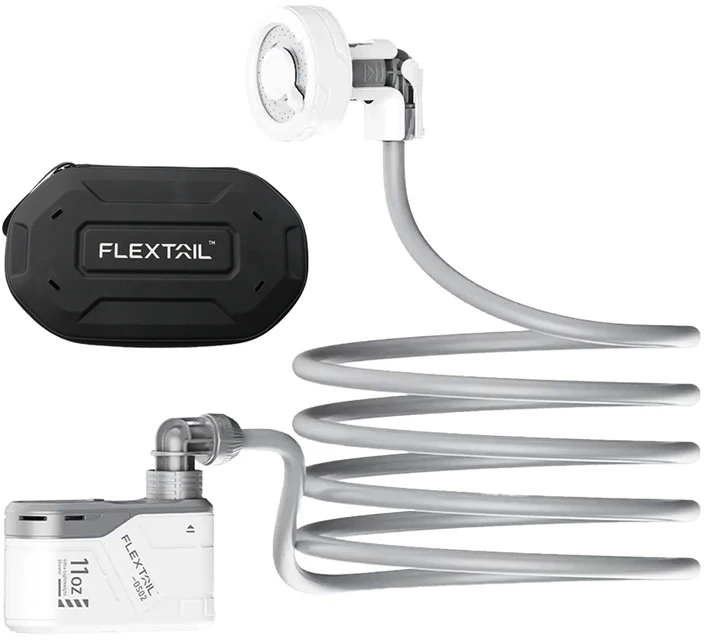 Nešiojamas dušas „Flextail Max Shower“ su dėklu „Baltas“