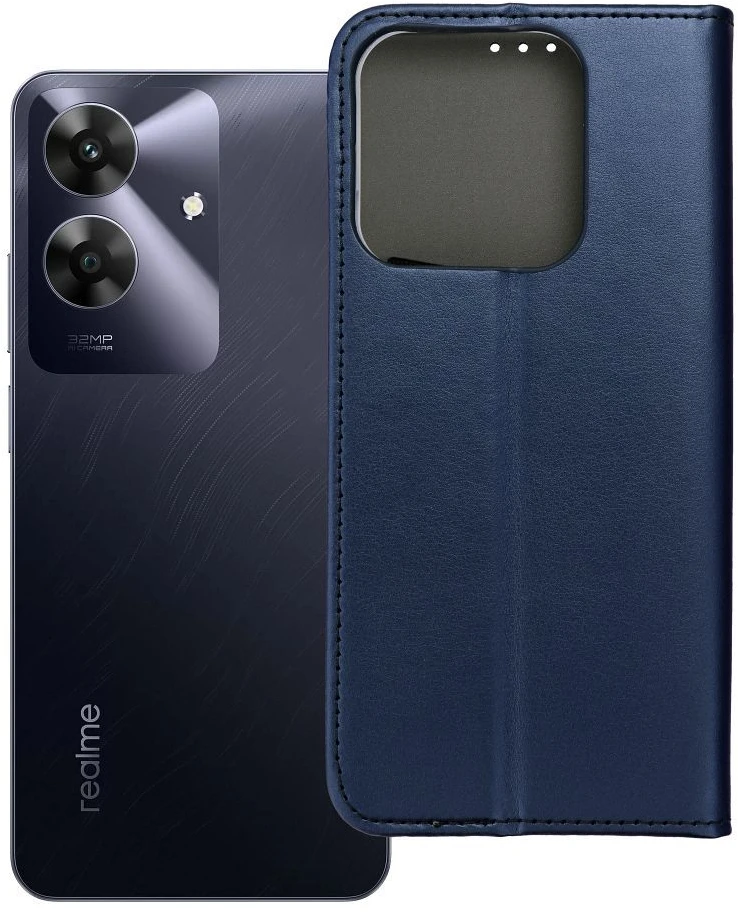 Realme NOTE 60 Smart Magneto atverčiamas dėklas, tamsiai mėlynas