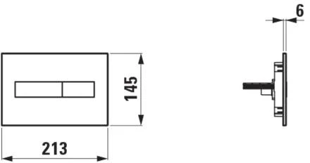 Laufen Ineo Horizon mygtukas, 213x145 mm, chromas