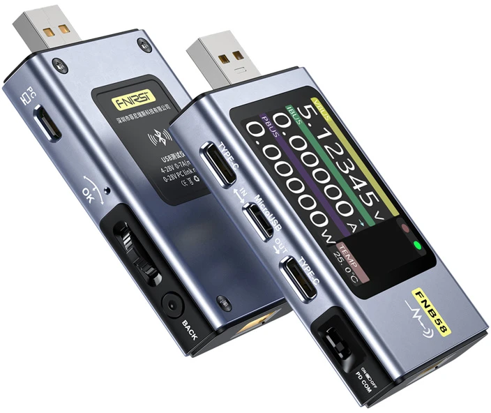 FNIRSI FNB58 BT USB port tester with Bluetooth