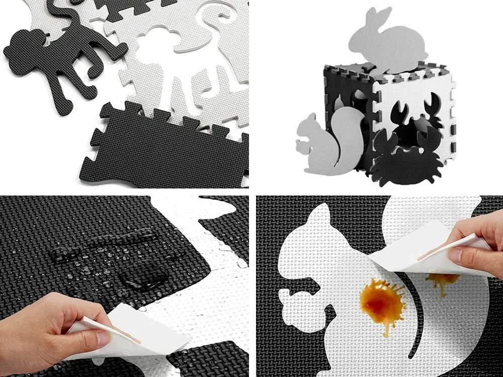 Jokomisiada Dėlionė FOAM Contrast Mat Animals Shapes