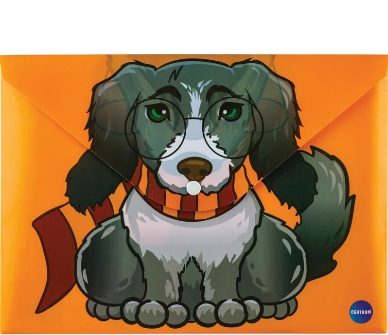 Plastikinis vokas su spaustuku SAY AAA, Centrum, A4, 180mkr, permatomas, 5 motyvai