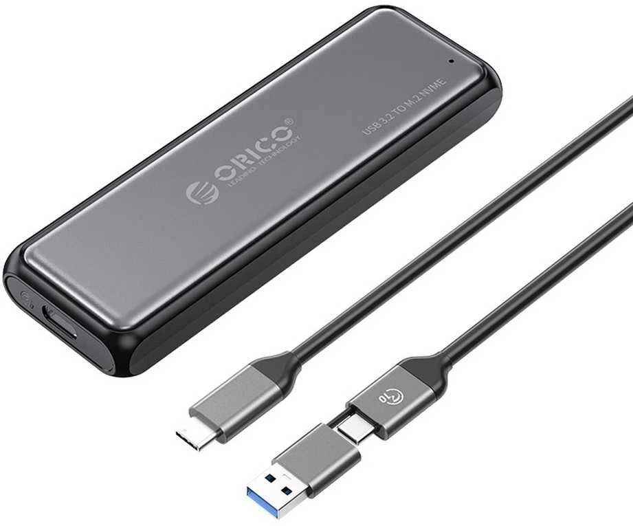 Orico DDM2-C3 M.2 NVME USB-C 3.2 10Gb/s Disk Drive – pilkos spalvos