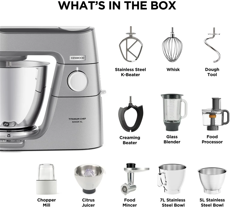 Virtuvinis kombainas Kenwood KVL85.704SI Titanium Chef Baker XL