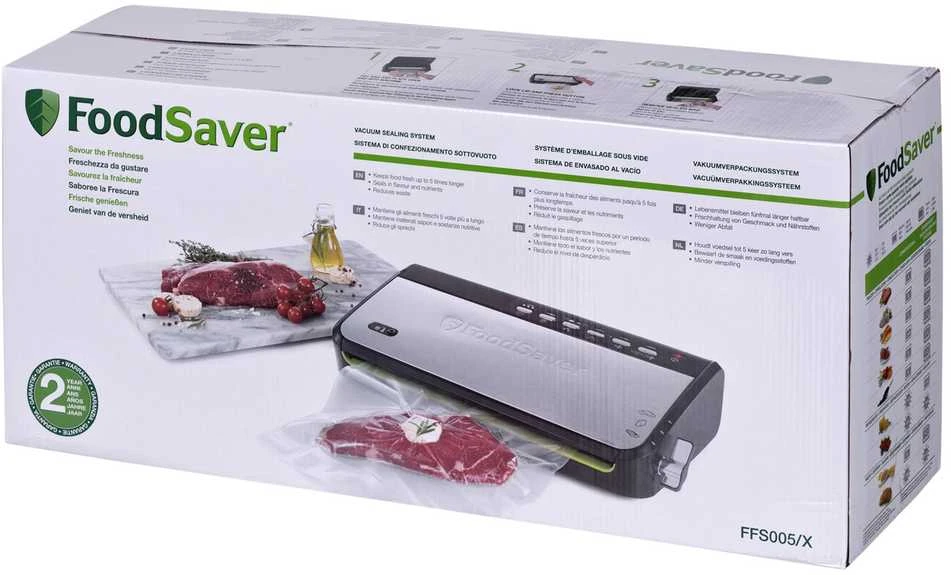 Food Saver Vakuumavimo Aparatas - Foodsaver Ffs005x 0.5 Mbar Juodas Nerūdijančio Plieno