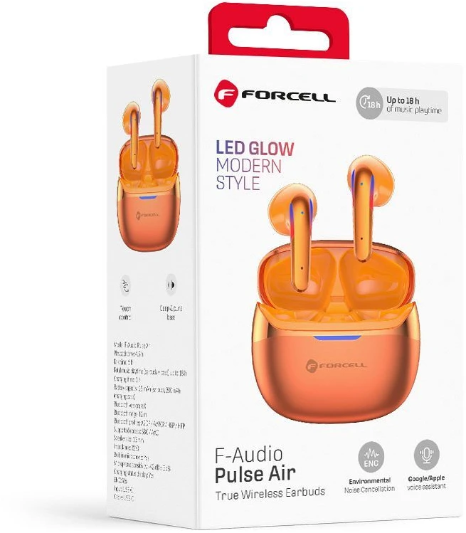 „Forcell F-Audio Pulse Air ENC“ belaidės į ausis įdedamos TWS ausinės, auksinės