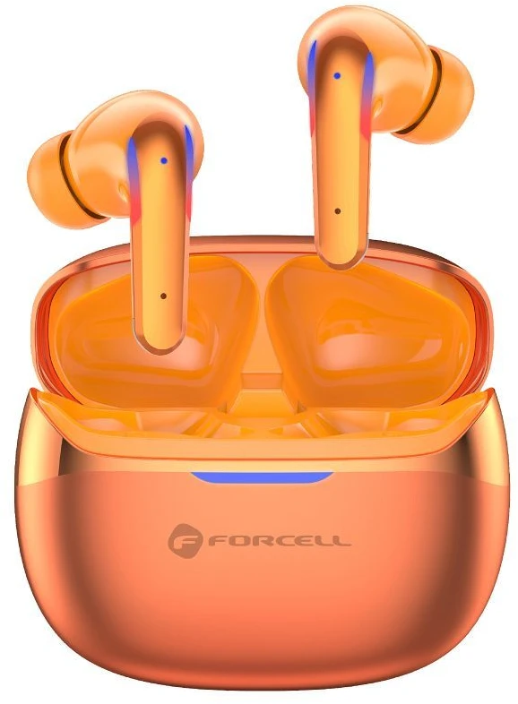 Ausinės Forcell F-Audio Pulse Pro ANC + ENC Belaidės In-Ear TWS Earbuds auksinis