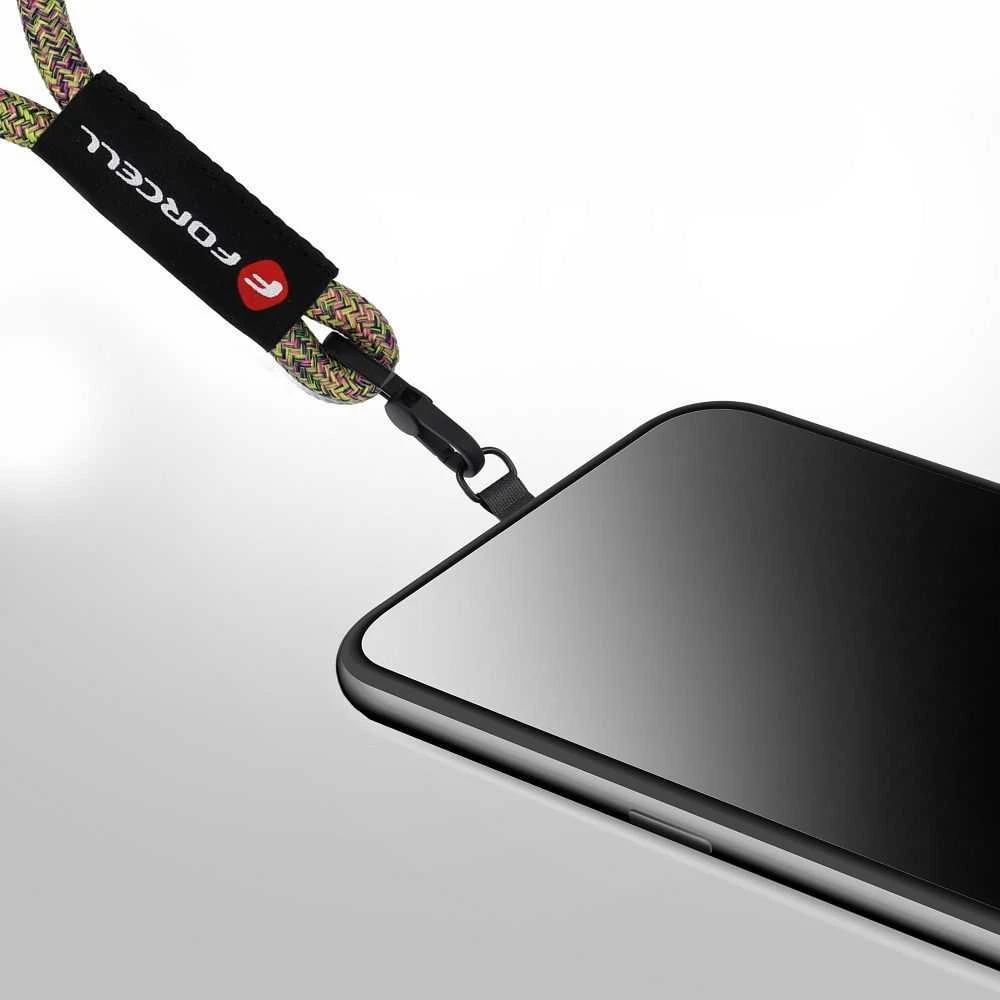 FORCELL F-DESIGN R10X40 riešo telefono virvelė su reguliuojamu ilgiu (maks. 20 cm kilpoje) žalias rožinis violetinis