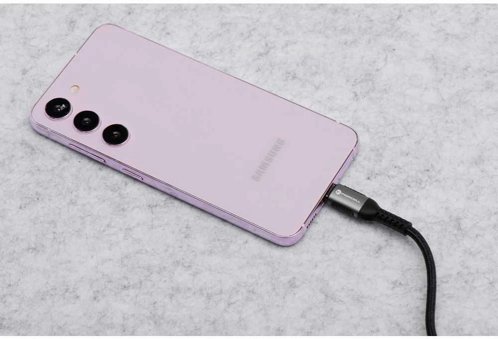 USB A į USB C laidas Forcell F-Energy QC4.0 3A 66W Cafule 2 m C256 juodas