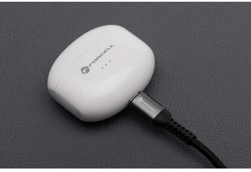 USB A į USB C laidas Forcell F-Energy QC4.0 3A 66W Cafule 0,25 m C256 juodas
