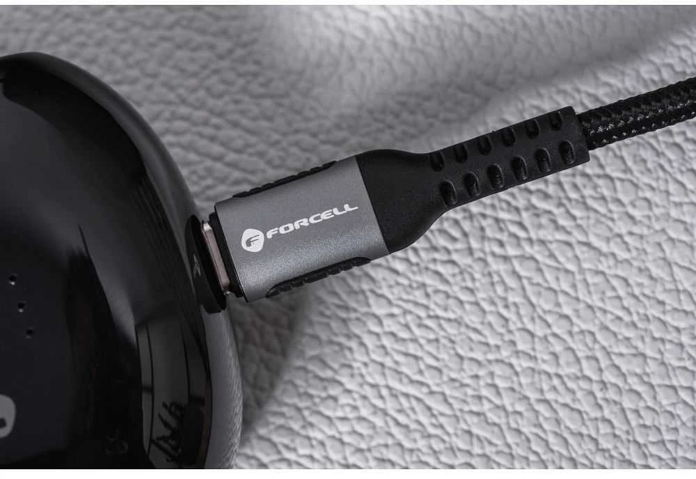 USB A į USB C laidas Forcell F-Energy QC4.0 3A 66W Cafule 2 m C256 juodas