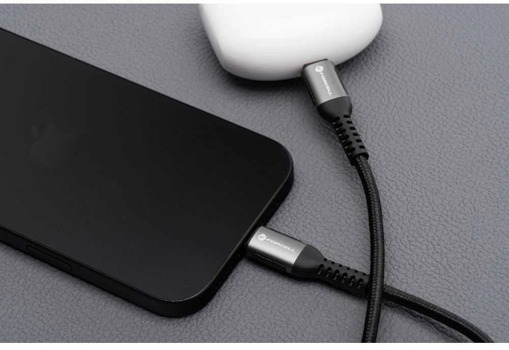 USB A į USB C laidas Forcell F-Energy QC4.0 3A 66W Cafule 2 m C256 juodas