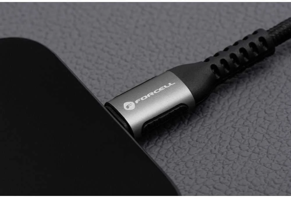 USB A tipo į „Lightning“ tipo laidas „Forcell F-Energy“ 2,4A 12W, Cafule 2 m, C257, juodas