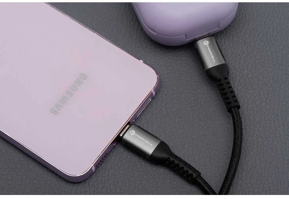 USB A tipo į „Lightning“ tipo laidas „Forcell F-Energy“ 2,4A 12W, Cafule, 3 m, C257, juodas