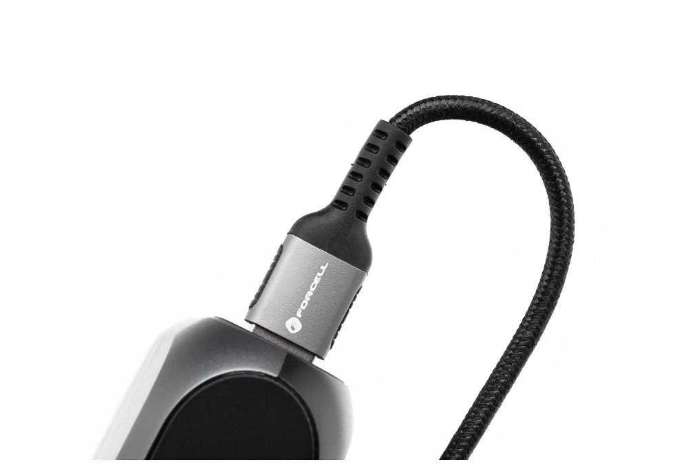 USB A tipo laidas su „Lightning“ jungtimi Forcell F-Energy 2,4A 12W Cafule 0,25 m, C257, juodas