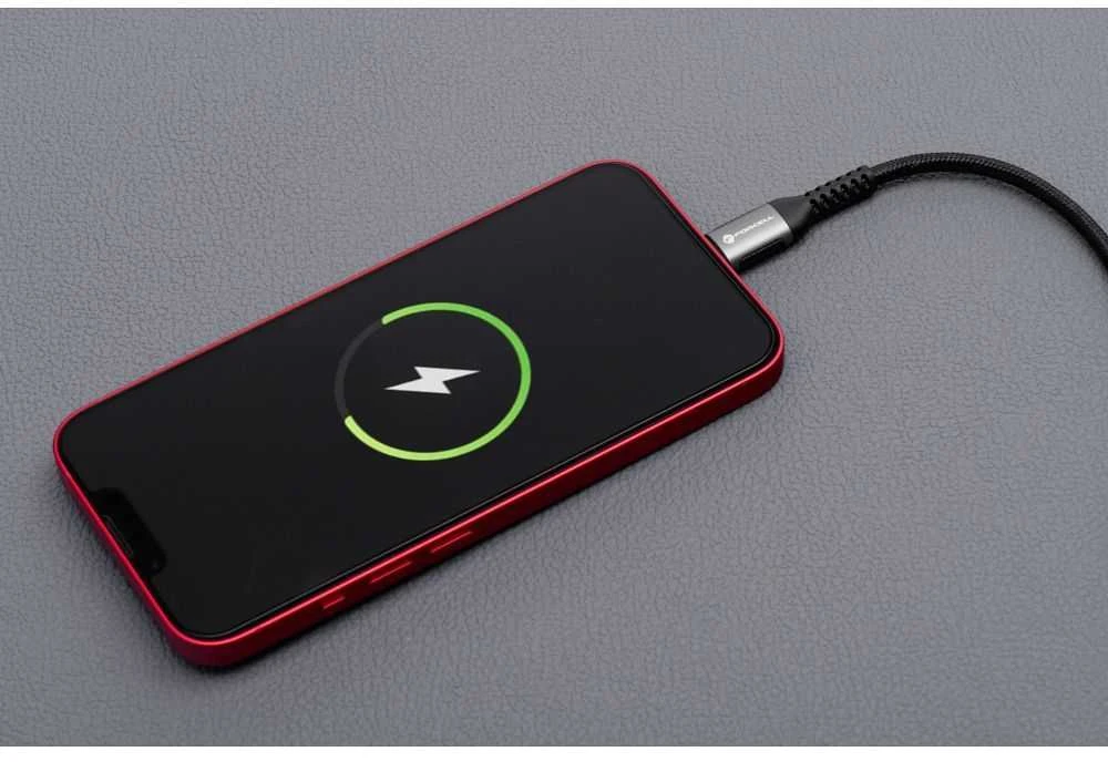 USB A tipo į „Lightning“ tipo laidas „Forcell F-Energy“ 2,4A 12W, Cafule 2 m, C257, juodas