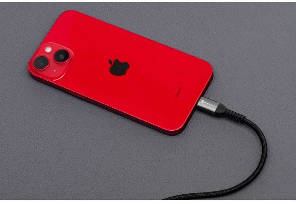USB A tipo į „Lightning“ tipo laidas „Forcell F-Energy“ 2,4A 12W, Cafule 2 m, C257, juodas