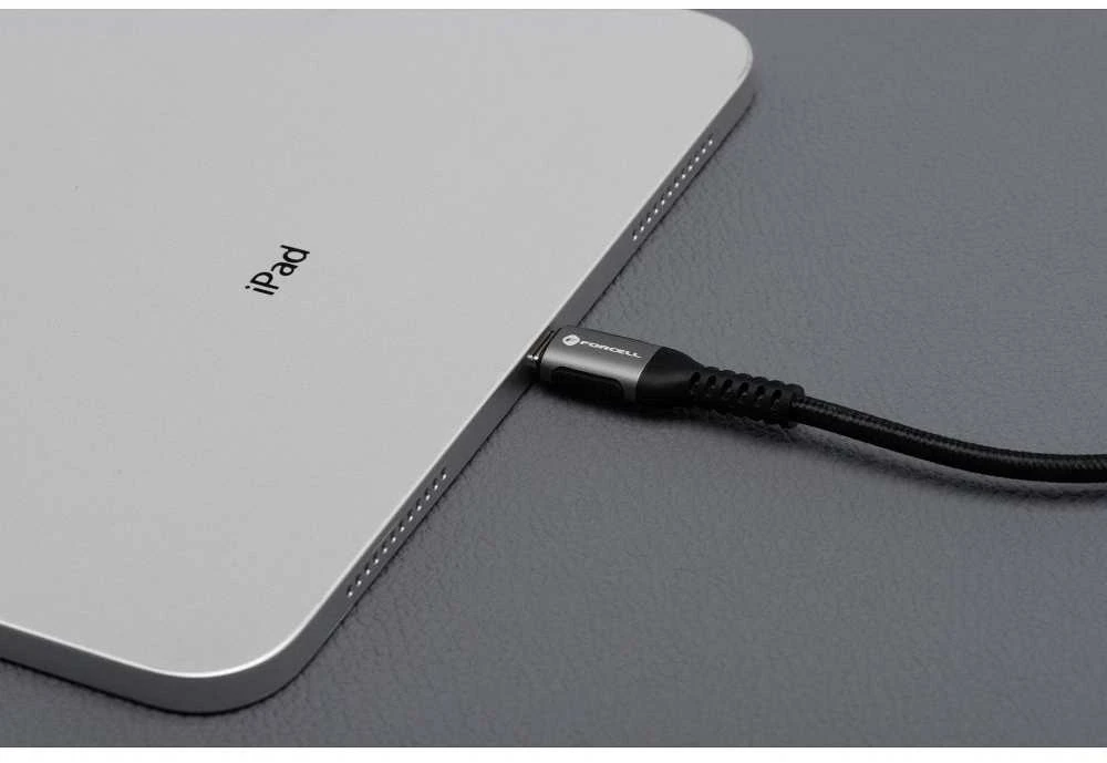 USB A tipo į „Lightning“ tipo laidas „Forcell F-Energy“ 2,4A 12W, Cafule 2 m, C257, juodas