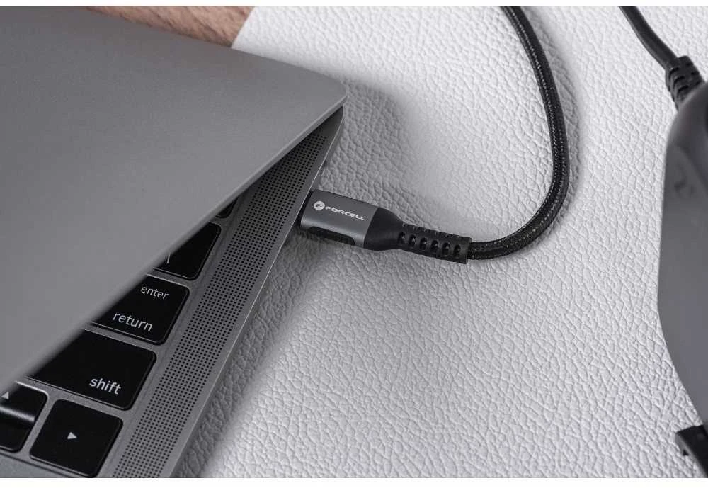 USB A tipo į „Lightning“ tipo laidas „Forcell F-Energy“ 2,4A 12W, Cafule 2 m, C257, juodas