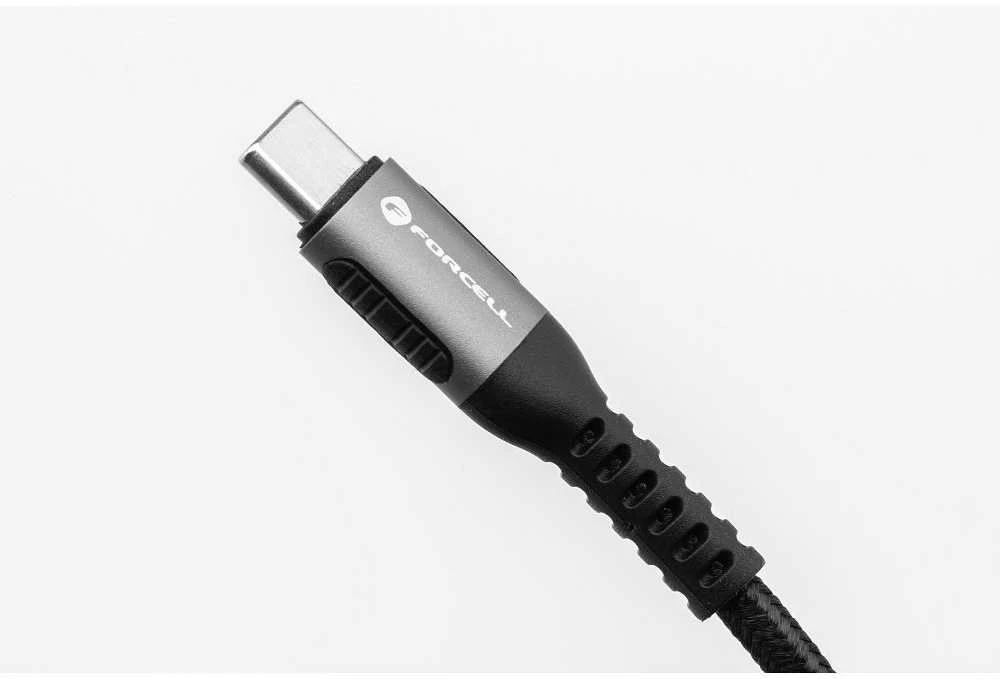 USB C į USB C laidas Forcell F-Energy QC4.0 PD 5A 240W Cafule 0,25 m C263 juodas