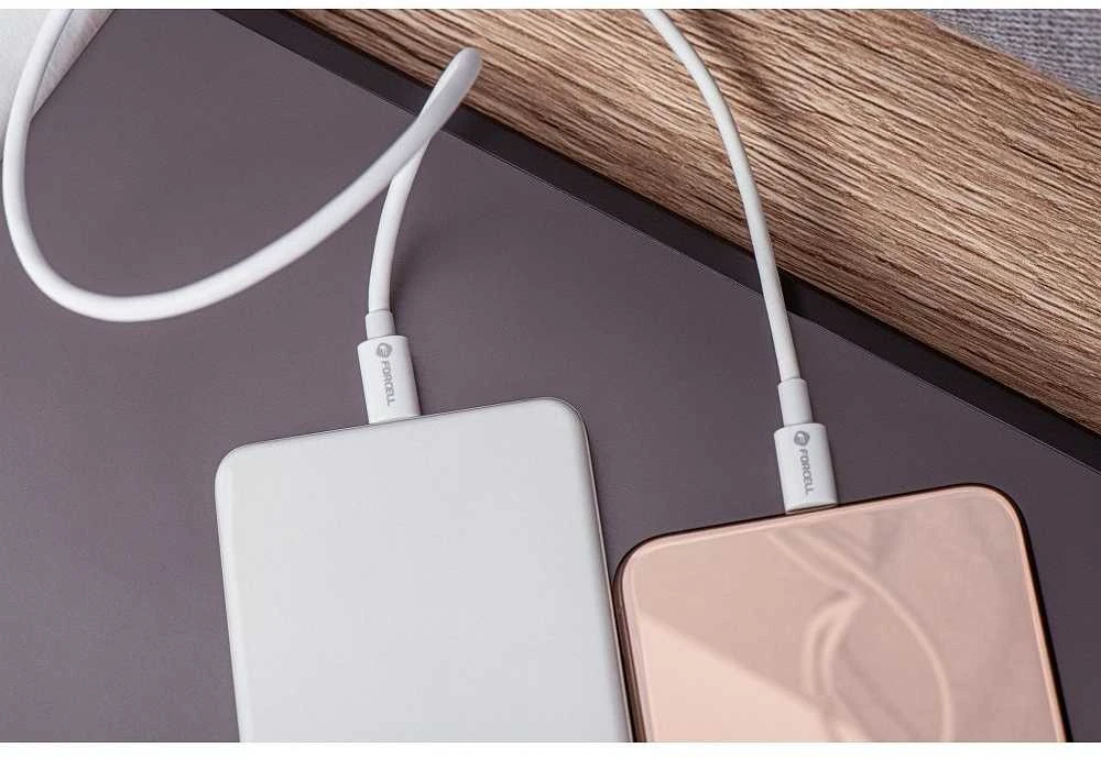 USB C į USB C laidas Forcell F-Energy QC4.0 PD 3A 60W 0,5 m C338 baltas