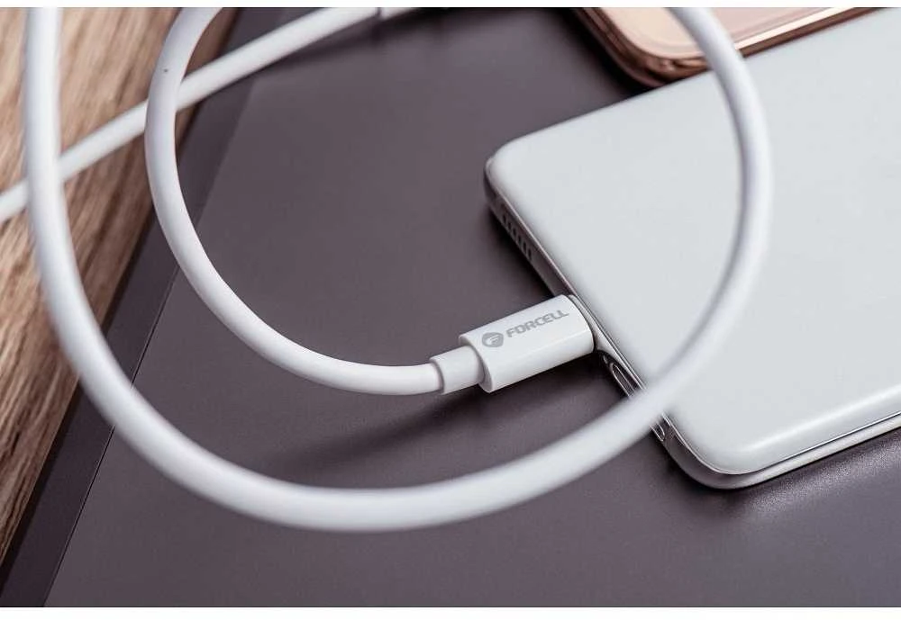 USB C į USB C laidas Forcell F-Energy QC4.0 PD 3A 60W 2 m C338 baltas