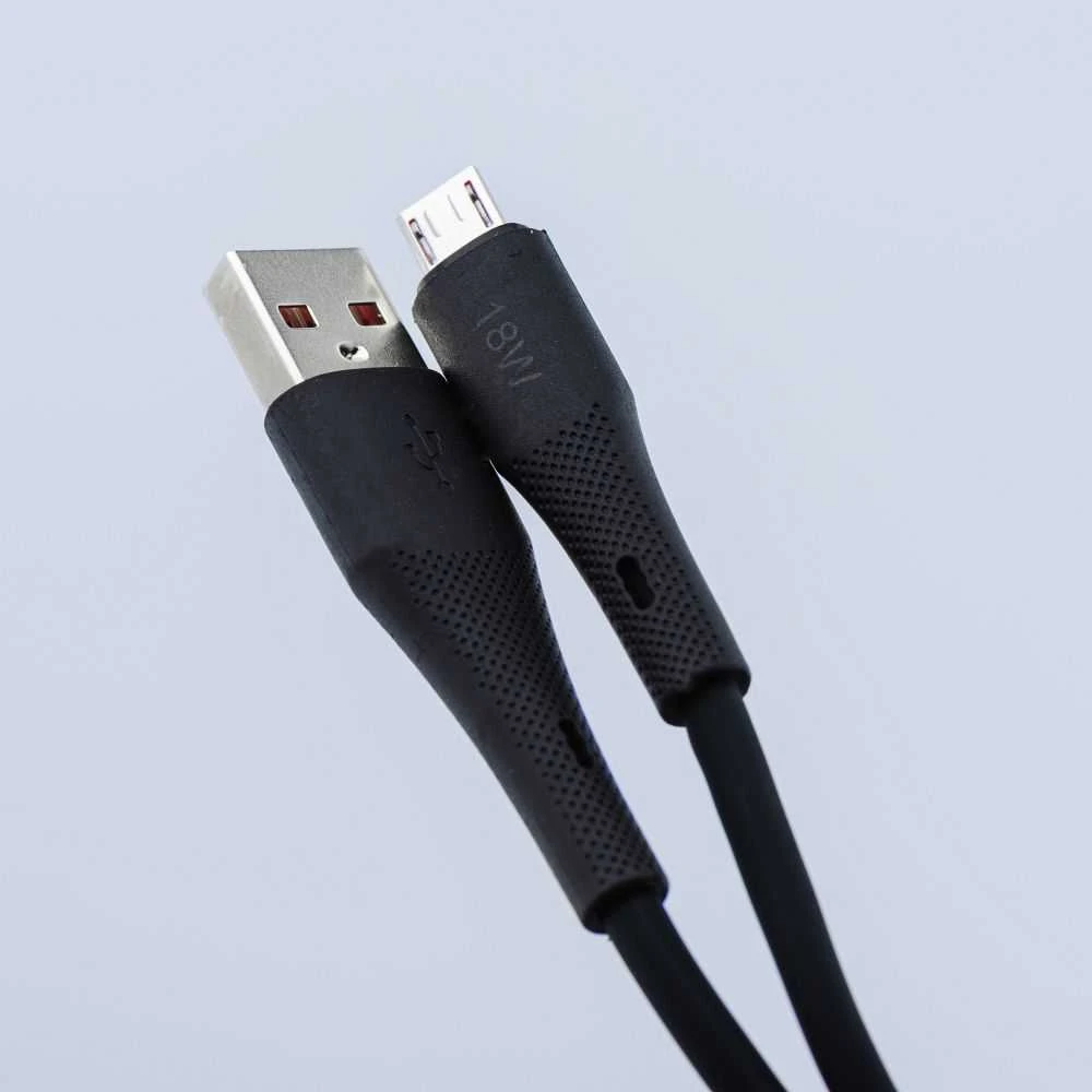 USB A į Micro USB laidas Forcell F-Energy QC3.0 2,4A 18W silikoninis 1 m C341 juodas