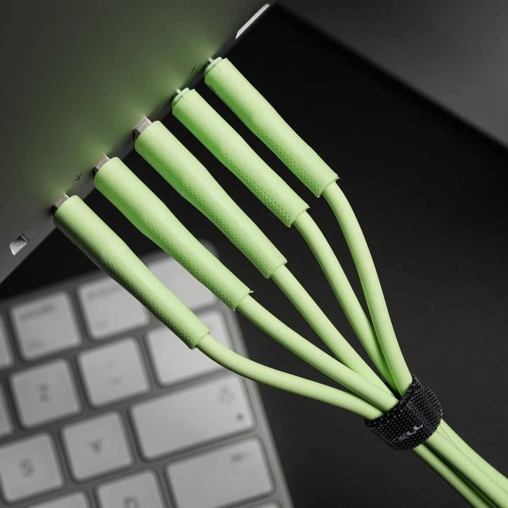 USB A į Micro USB laidas Forcell F-Energy QC3.0 2,4A 18W silikoninis 1 m C341 žalias