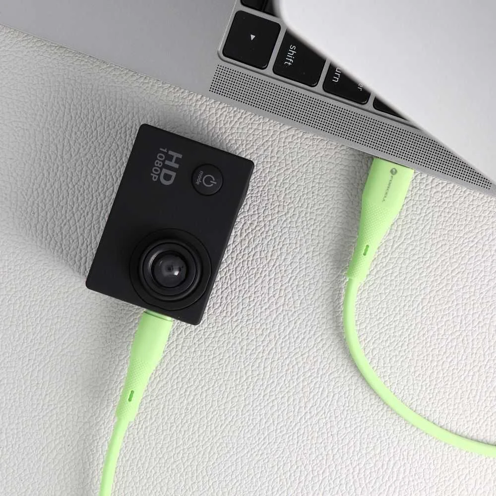 USB A į Micro USB laidas Forcell F-Energy QC3.0 2,4A 18W silikoninis 1 m C341 žalias