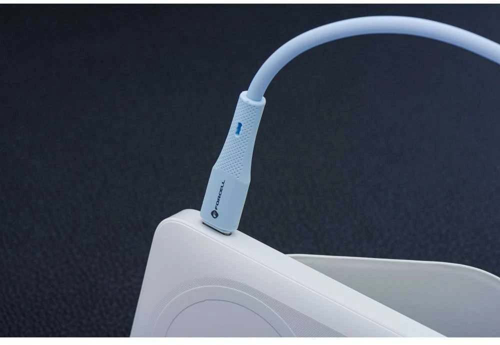 USB A tipo laidas su „Lightning“ jungtimi Forcell F-Energy 2,4A 12W silikoninis, 1 m, C343 mėlynas