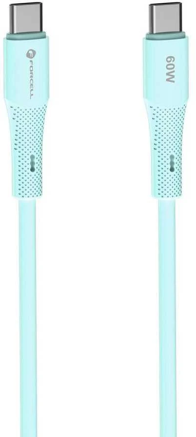 USB C į USB C laidas Forcell F-Energy QC4.0 PD 3A 60W silikoninis 1 m C344 mėlynas