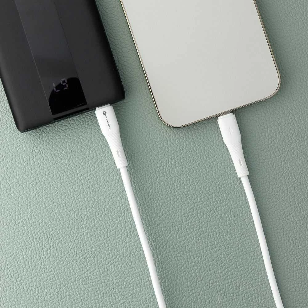 USB C į Lightning kabelis Forcell F-Energy PD 3A 27W silikoninis 1 m C346 baltas